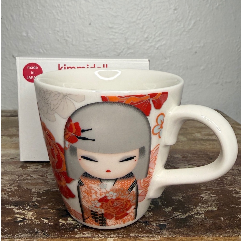 Kimmidoll Collection Yumiko Mug Compassion Japan Kokeshi Doll Ceramic NEW - Picture 2 of 7